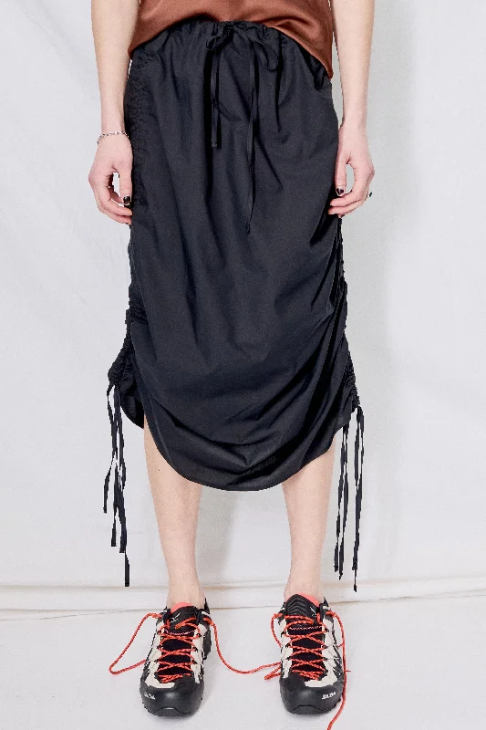 Black Pictorial Strap Skirt