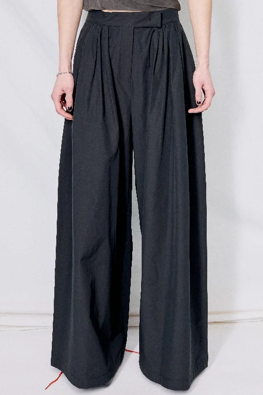 Black Shirring Banding Pants