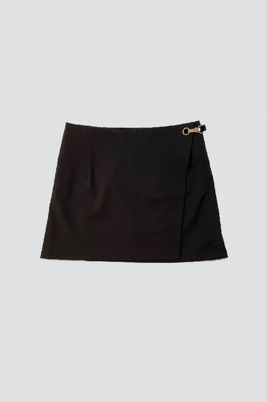 Black Suiting Mini Skirt