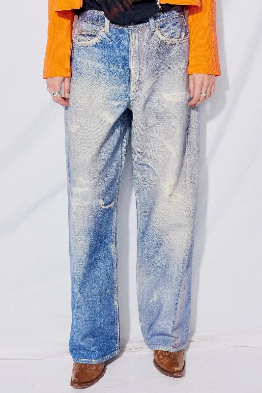 Digital Denim Print Full Cut Pant