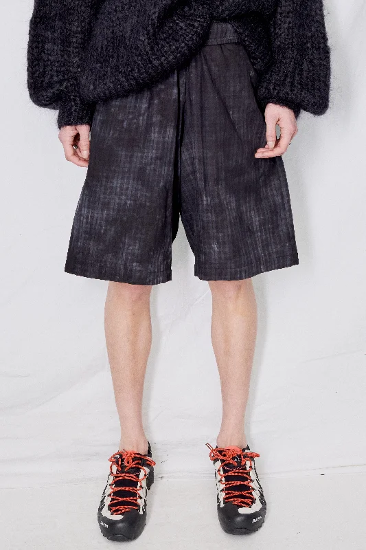 Black Dyed Flannel Long Short