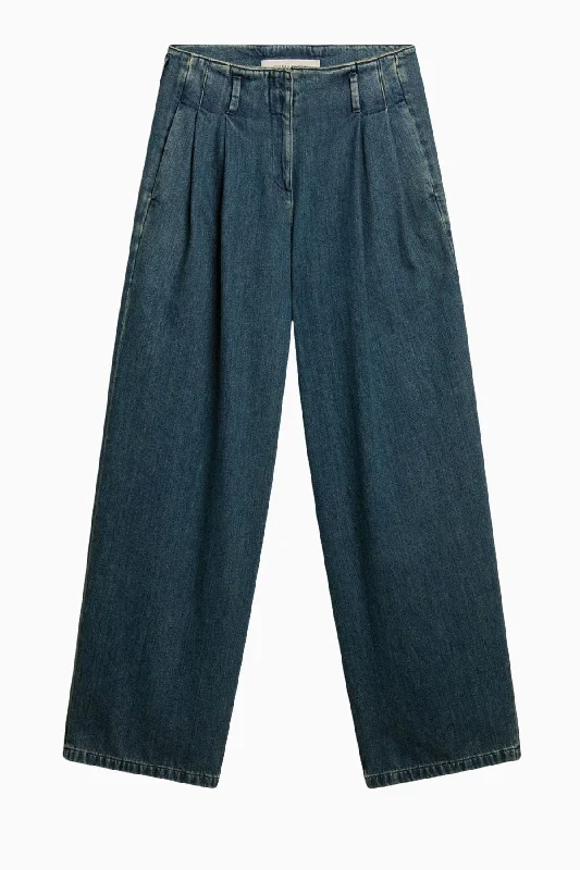 Golden Goose Pleated Wide Leg Jean - Medium Wash