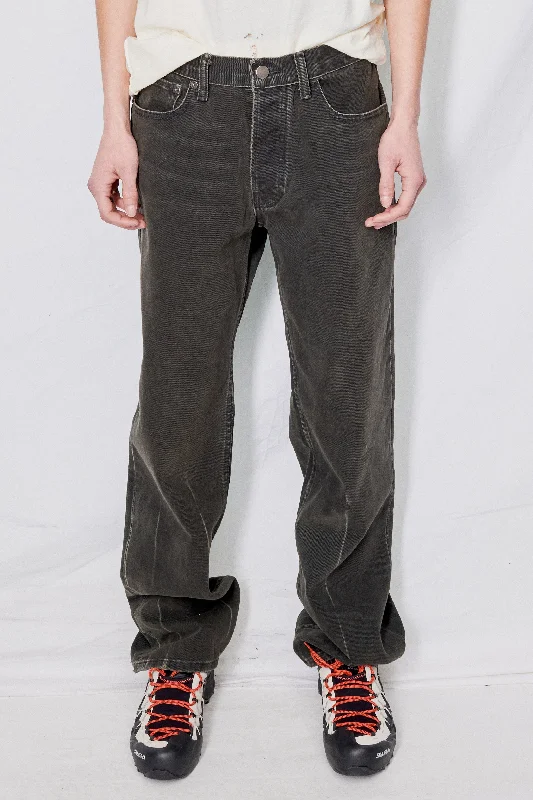 Grey Black Wash Denim Five Pocket Jean