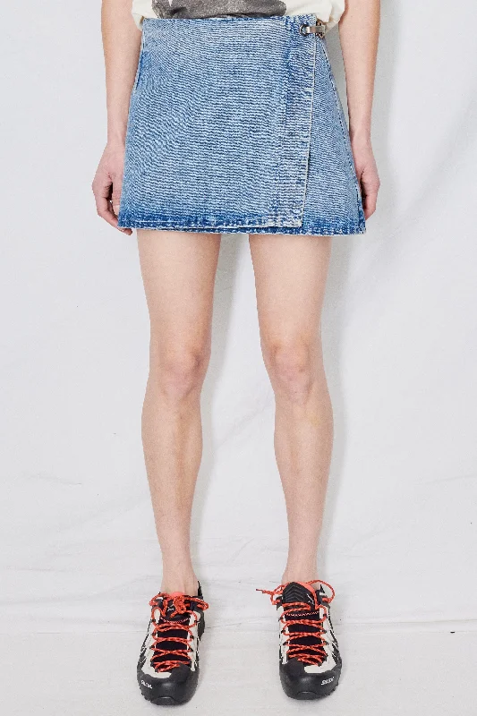 Light Wash Denim Mini Skirt