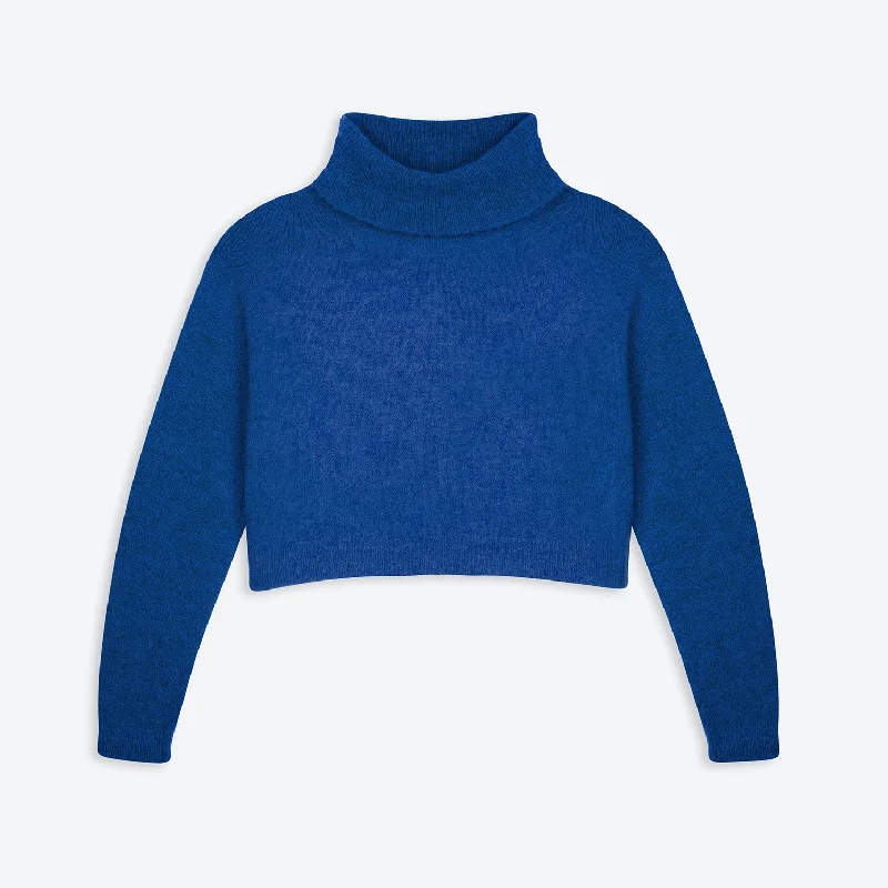 Lowie Blue Alpaca Cropped Roll Neck