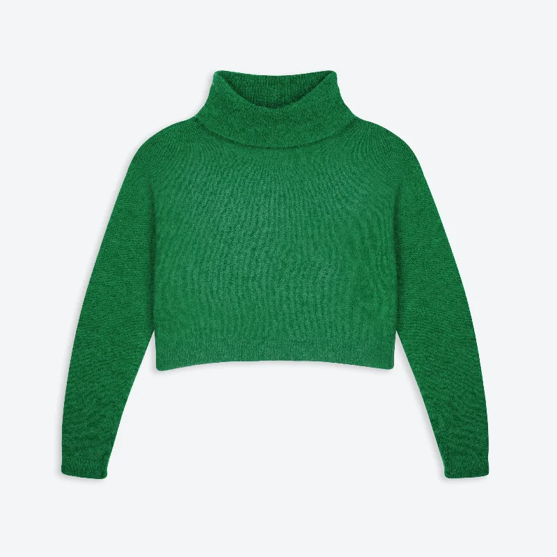 Lowie Green Alpaca Cropped Roll Neck