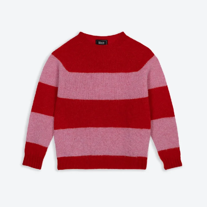 Lowie Pink + Red Stripe Scottish Jumper