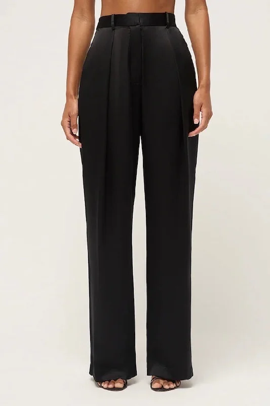 Relaxed Silk Boy Pant Black