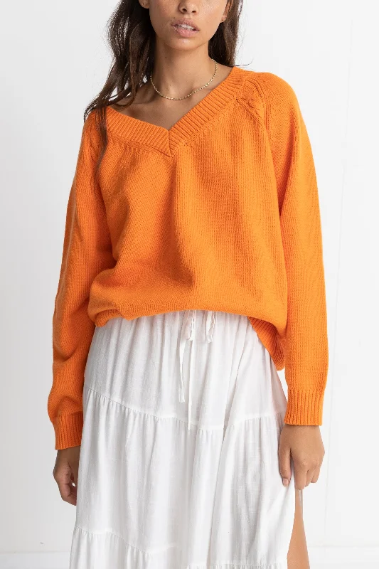 Moonstone Oversized V Neck Orange