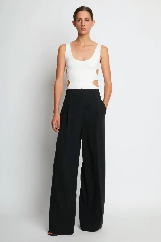 Proenza Schouler Crepe Wide Leg Pants - Black