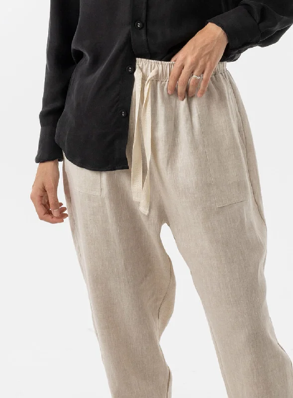 Sloane Linen Pant-OATMEAL