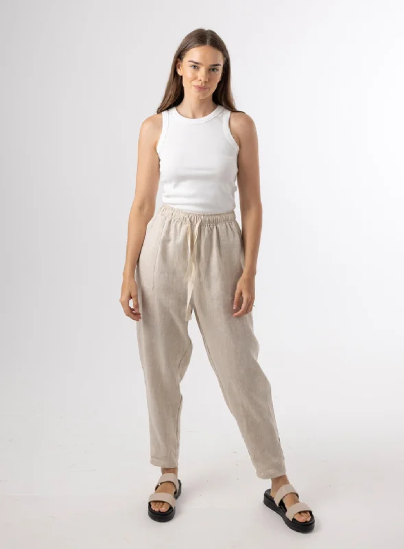 Sloane Linen Pant-OATMEAL