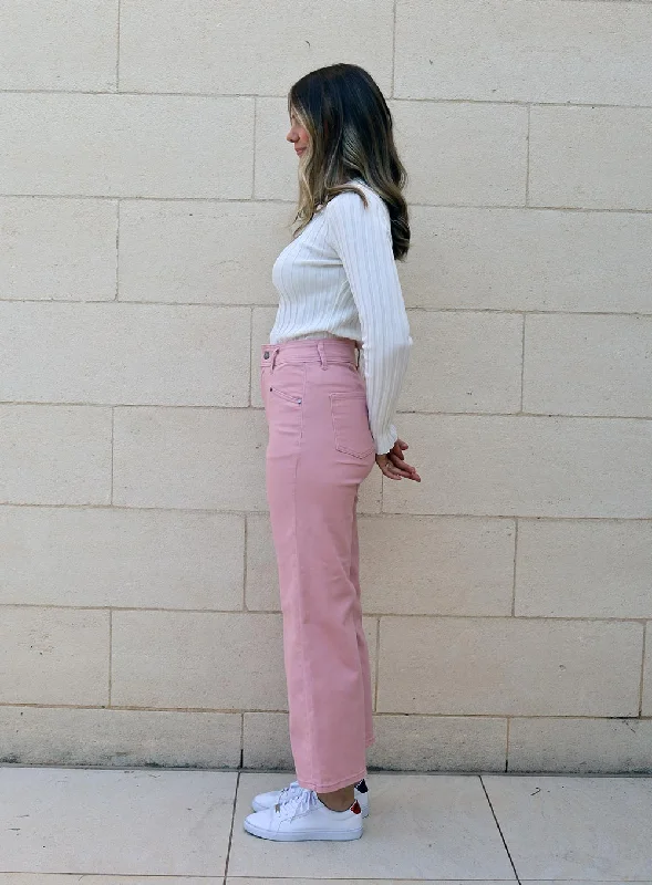 Stassy Wide Leg Pant-ROSEWATER