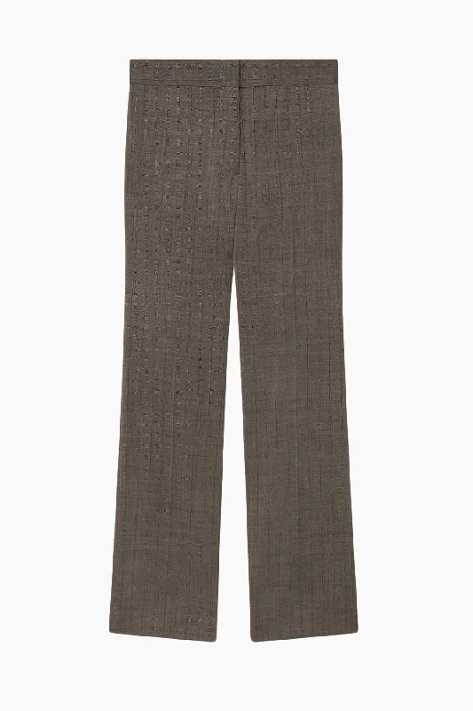 Stella McCartney Checked Straight-Leg Wool Trousers - Stone