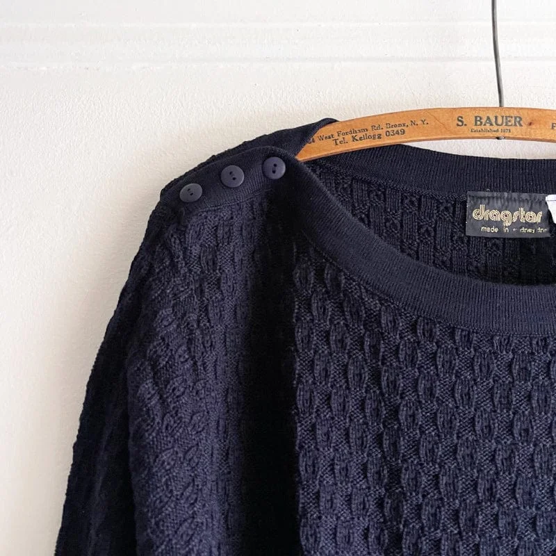 Voyager Boatneck Jumper - Navy Merino Wool