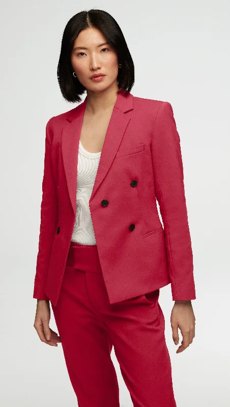 Crossover Blazer in Performance Cotton | Raspberry