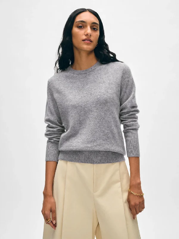 Essential Cashmere Crew Sweater - Heather Grey