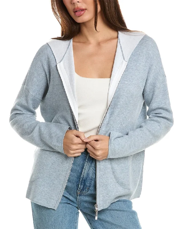 Forte Cashmere Zip Cashmere-Blend Hoodie