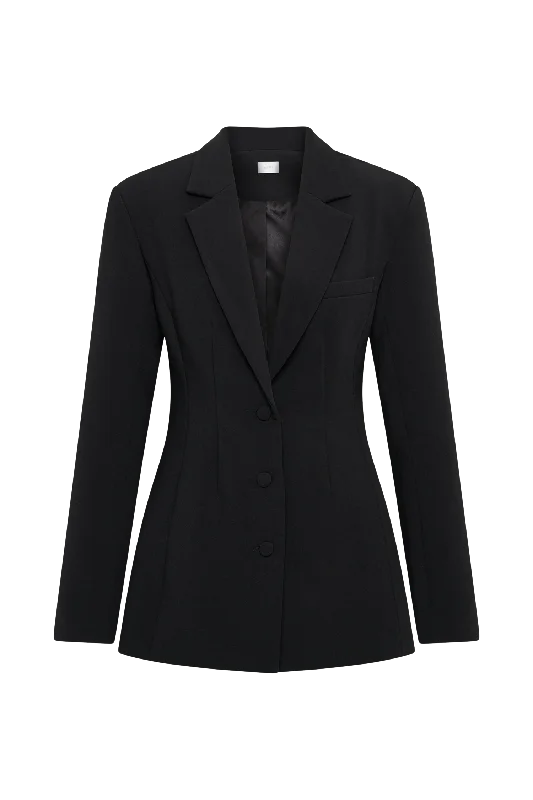 Greer Hourglass Suiting Blazer - Black