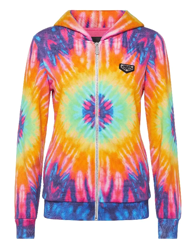 Hoodie sweatshirt Full Zip Tie dye