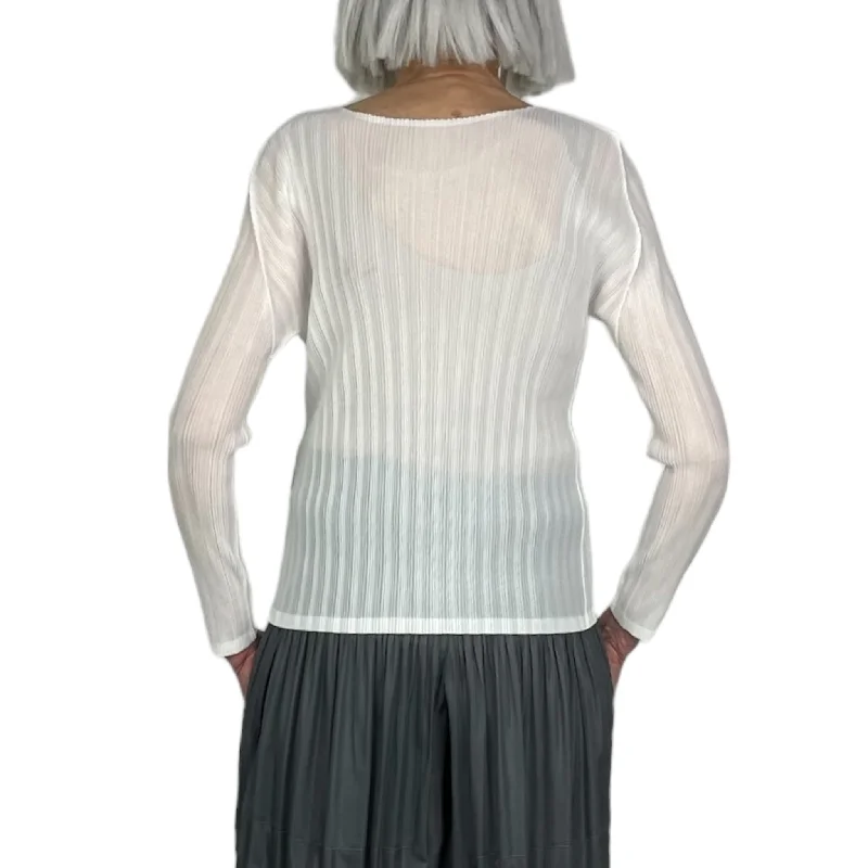 RIB PLEATS BASICS CREWNECK TOP