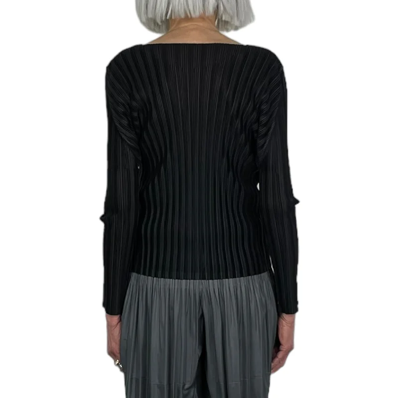 RIB PLEATS BASICS CREWNECK TOP