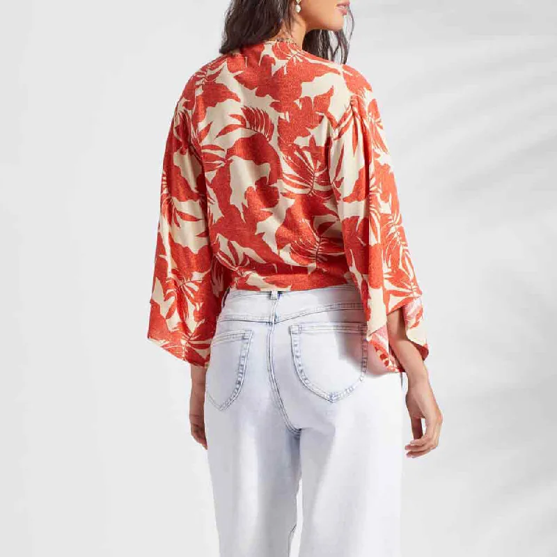 Tribal Kimono Top With Front Tie - Napali