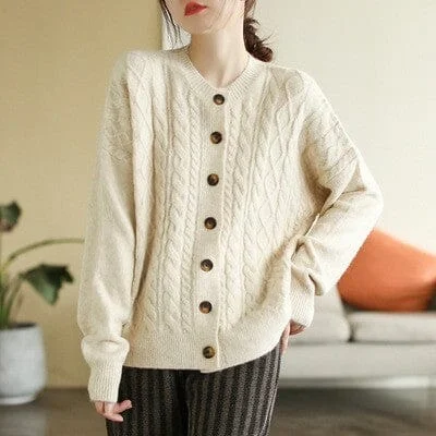 Autumn Winter Casual Loose Knitted Cardigan