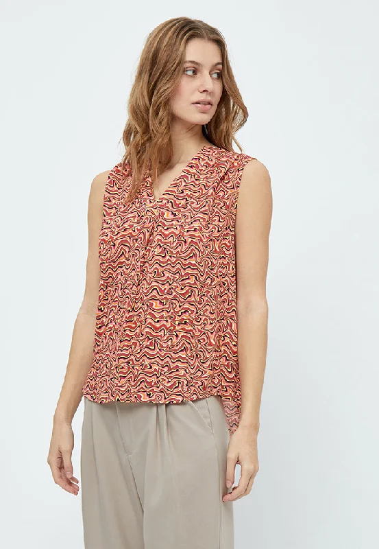 Bia Blouse - Melon Peach Print