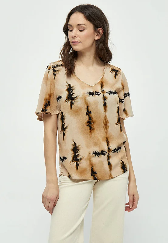 Bina Smock Blouse - Cuban Sand Print