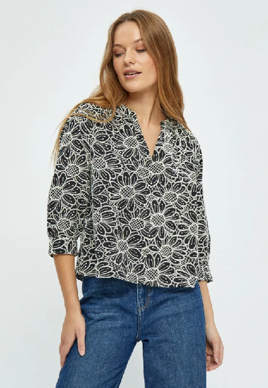 MSMaila Embroidery Blouse - Black