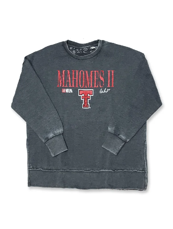 Texas Tech ""Glitter Mahomes Namplate"" Poncho Fleece Sweatshirt