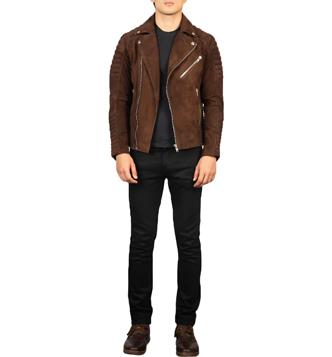 Armand Mocha Suede Biker Jacket