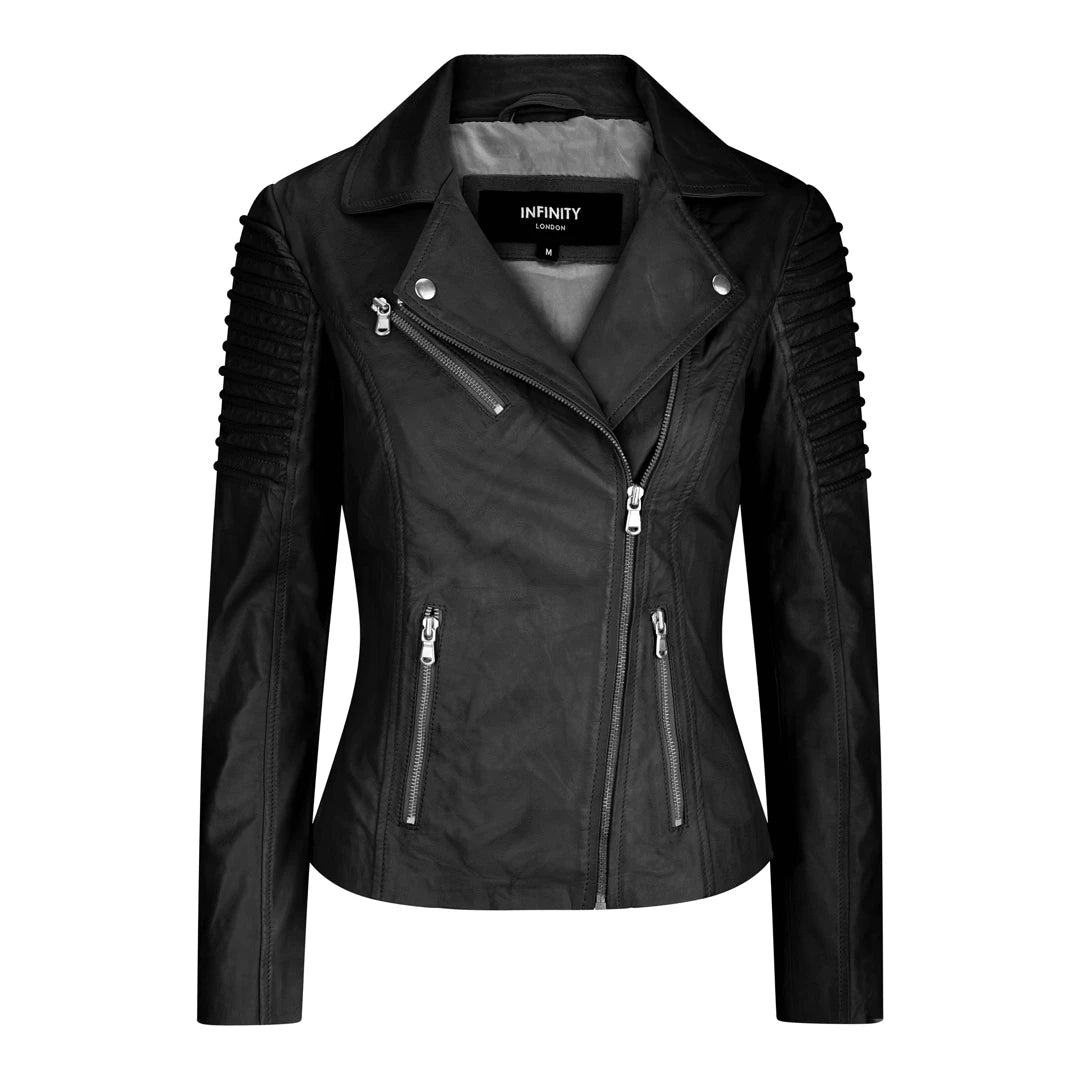 Women's Leather Black Biker Jacket