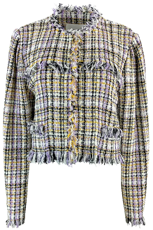 Isabel Marant Etoile Nameo Tweed Jacket in Lilac and Yellow