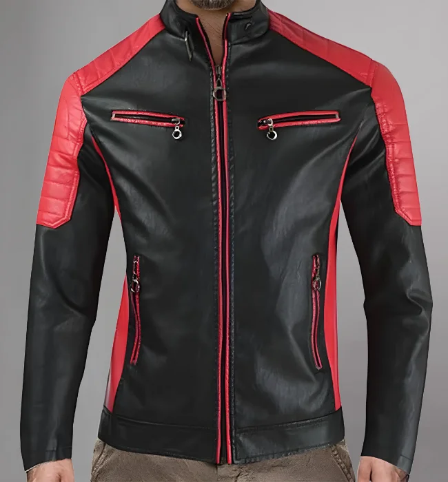 Men's cafe Racer Retro Motorcycle Leather Jacket