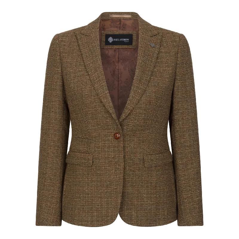 Ralph - Women's Brown Tweed Tailored Fit Blazer