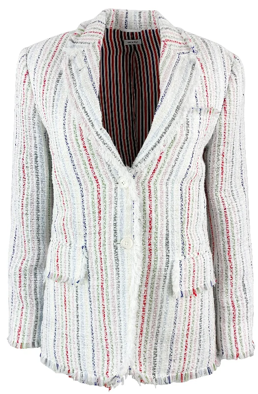 Thom Browne. Seersucker Tulle Tweed Sports Coat in Multi