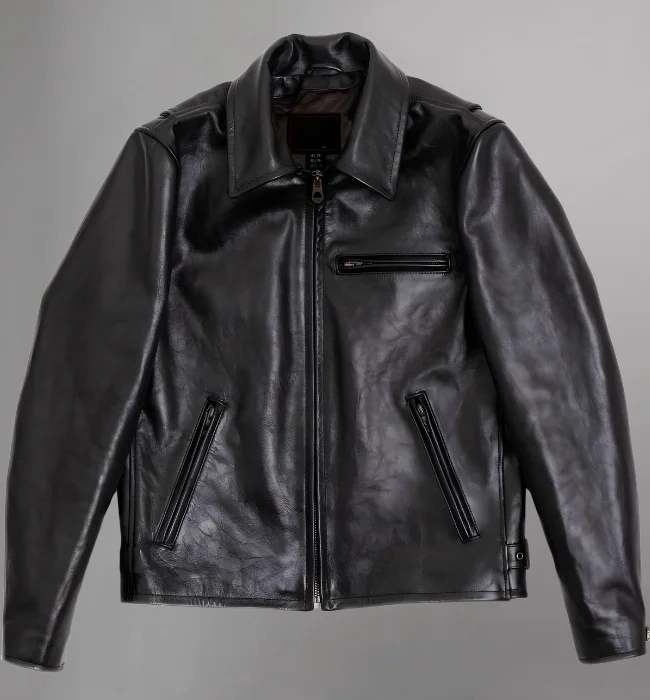 “Varenne” Black Horsehide Leather Jacket