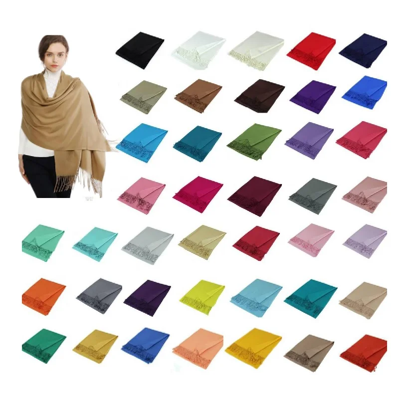 36-pack Assorted Solid Color Pashmina Scarf Shawl XW