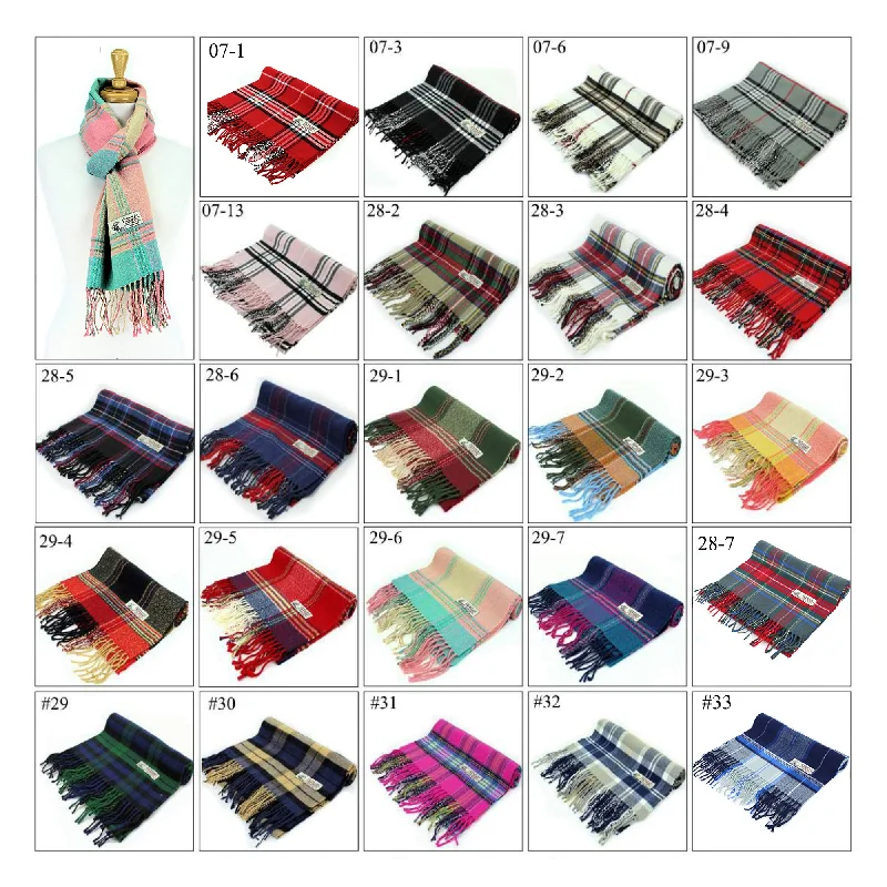 60pack Of Assorted Colors & Patterns Cashmere Feel Scarves