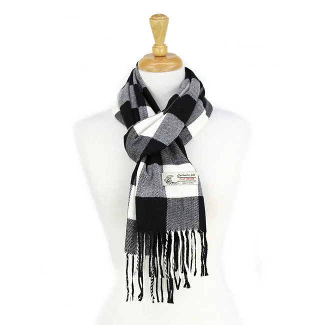 Checkers Cashmere Feel Scarf 12-pack Black/white CM12-4