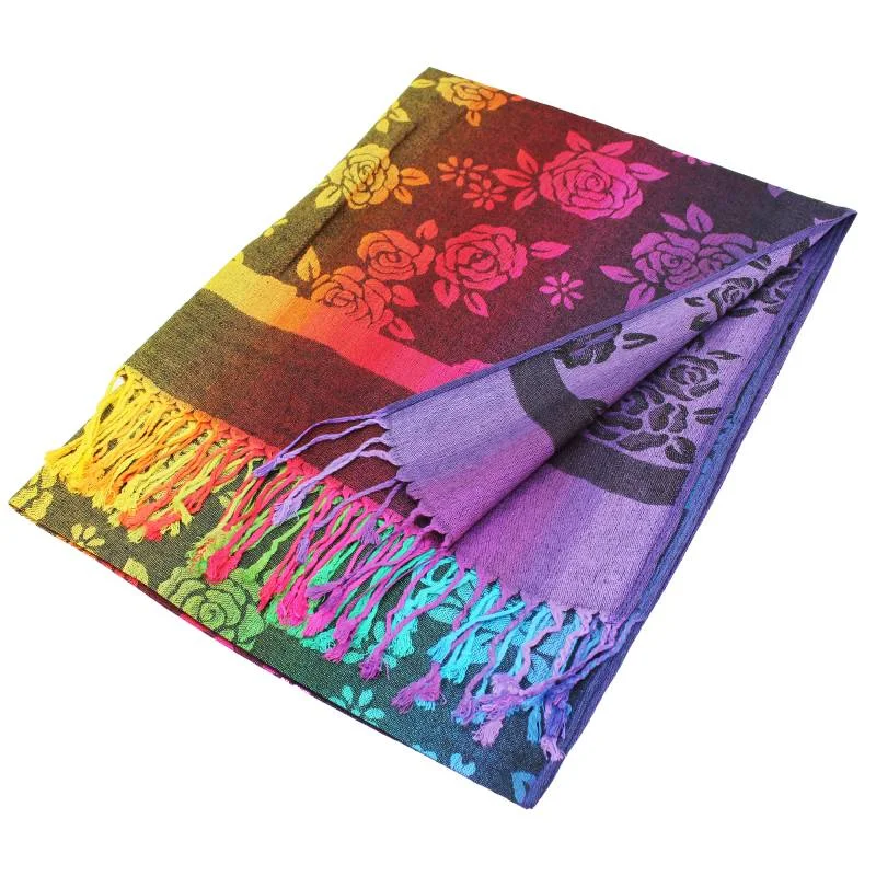 Colorful Rose Pashmina Shawls 066