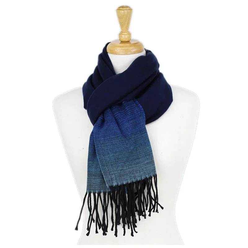 Gradual Color Cashmere Feel Scarf 12-pack Navy CM44-4