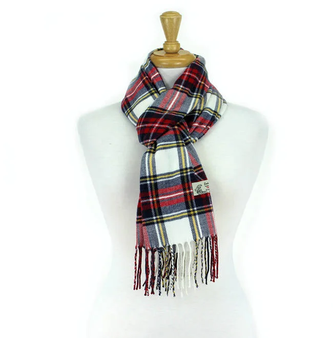 Plaid Cashmere Feel Scarf 12-pack Off White CM28-3