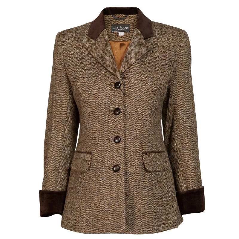 Women's Harris Tweed Jacket - Maggie - Brown Herringbone - CLEARANCE