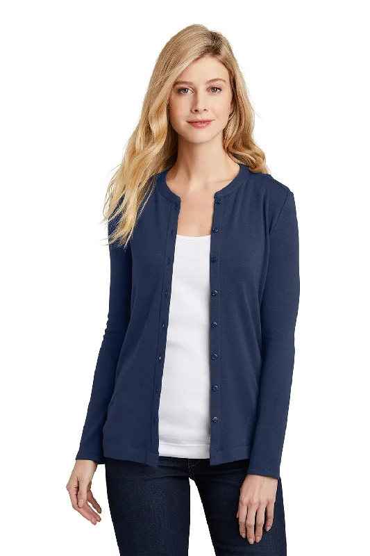 Port Authority Womens Concept Long Sleeve Cardigan Sweater - Dress Navy Blue