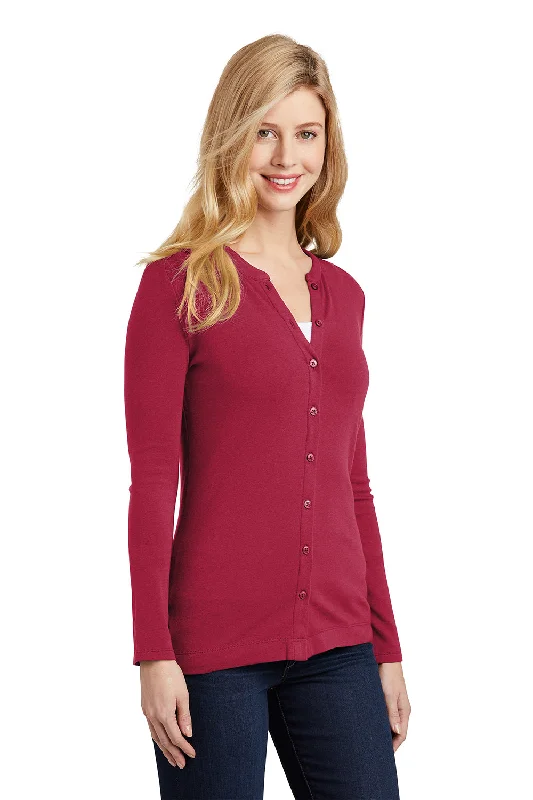 Port Authority Womens Concept Long Sleeve Cardigan Sweater - Rich Red