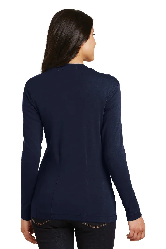 Port Authority Womens Long Sleeve Cardigan Sweater - True Navy Blue