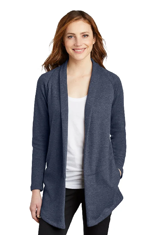 Port Authority Womens Long Sleeve Cardigan Sweater - Heather Estate Blue